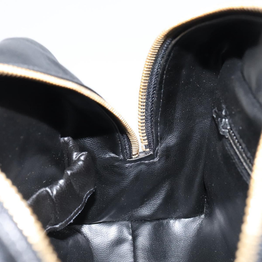 Chanel Vintage Toiletry Pouch Leather Black Leather Clutche & Pouche Bag