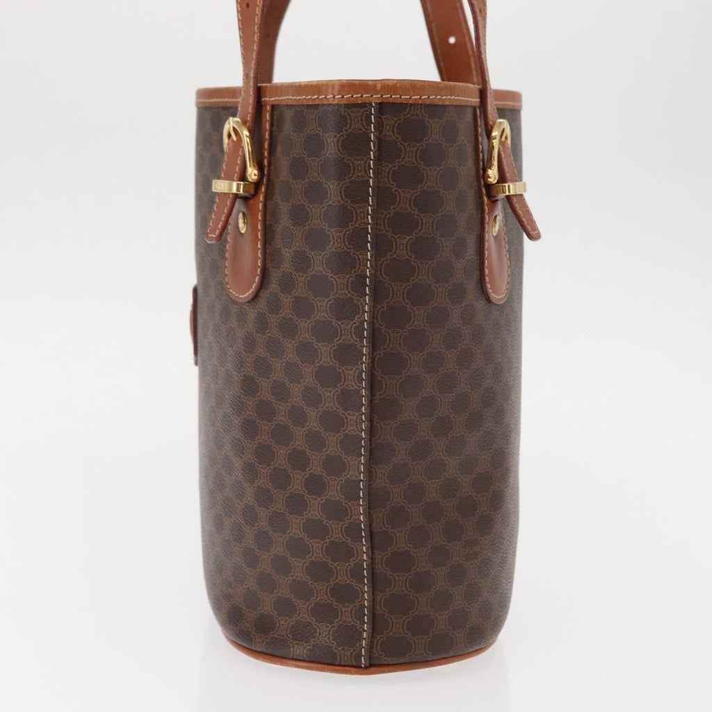 Celine Vintage Macadam Shoulder Bag Canvas And Leather Brown Pvc Shoulder Bag Bag