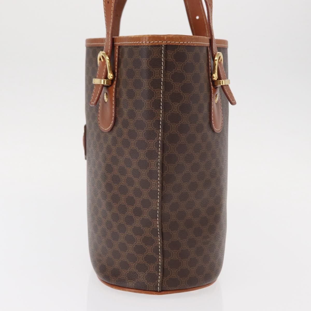 Celine Vintage Macadam Shoulder Bag Canvas And Leather Brown Pvc Shoulder Bag Bag