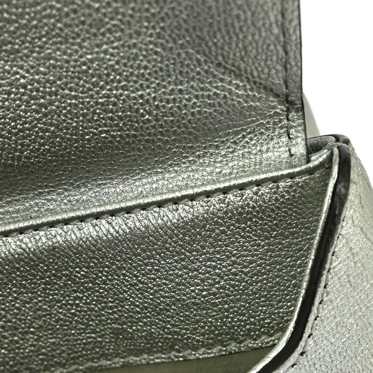 Louis Vuitton Very Chain Bag Whipstitch Leather Silver Leather Shoulder Bag