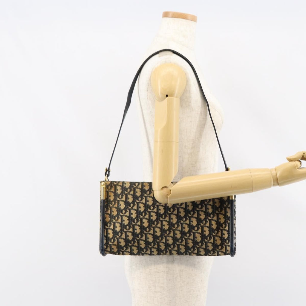 Christian Dior Vintage Trotter Shoulder Bag Canvas Navy Canvas Shoulder Bag Bag (Pre-Owned)