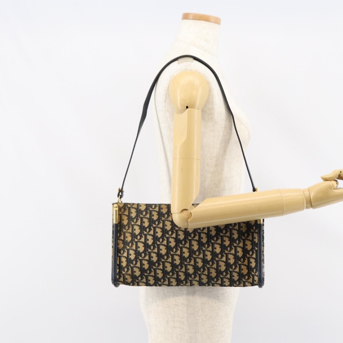 Christian Dior Vintage Trotter Shoulder Bag Canvas Navy Canvas Shoulder Bag Bag (Pre-Owned)