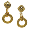 Chanel Cc Dangle Earrings Metal Gold Gold_Plated Earrings Jewelry