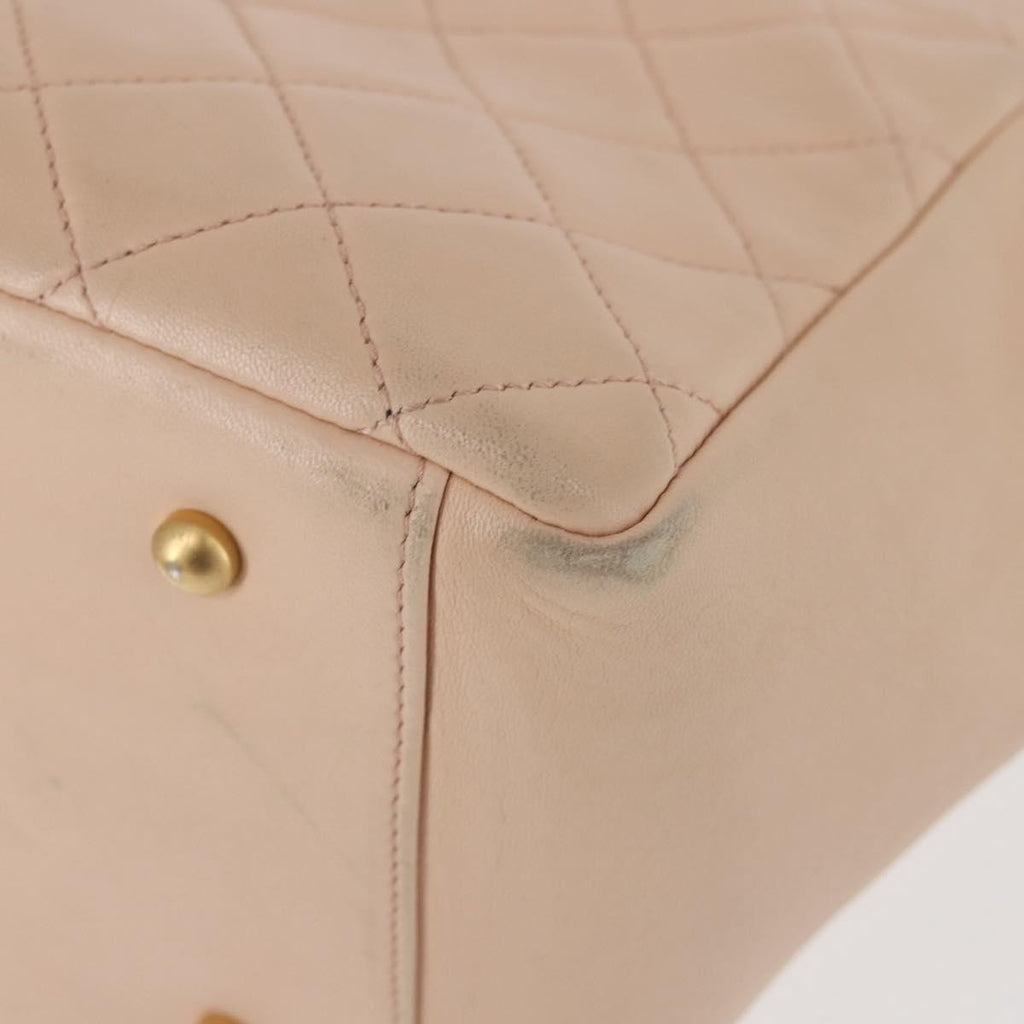 Chanel Petite Timeless Tote Quilted Calfskin Beige Leather Bag
