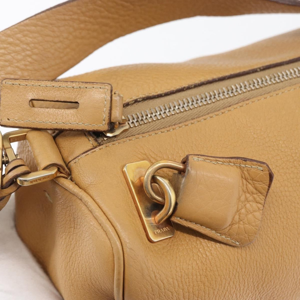 Prada Vintage Shoulder Bag Leather Brown Leather Shoulder Bag Bag