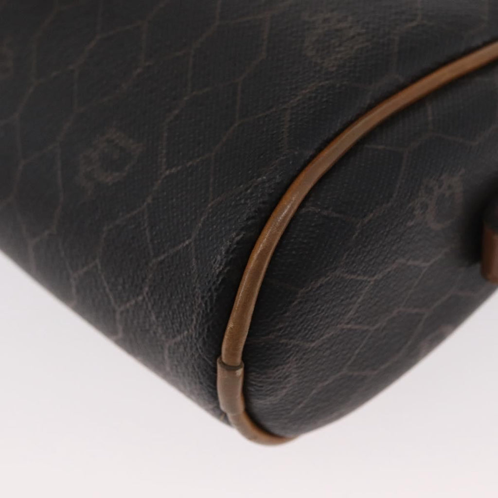 Christian Dior Vintage Honeycomb Shoulder Bag Canvas And Leather Black Canvas Shoulder Bag Bag (Pre-Owned)