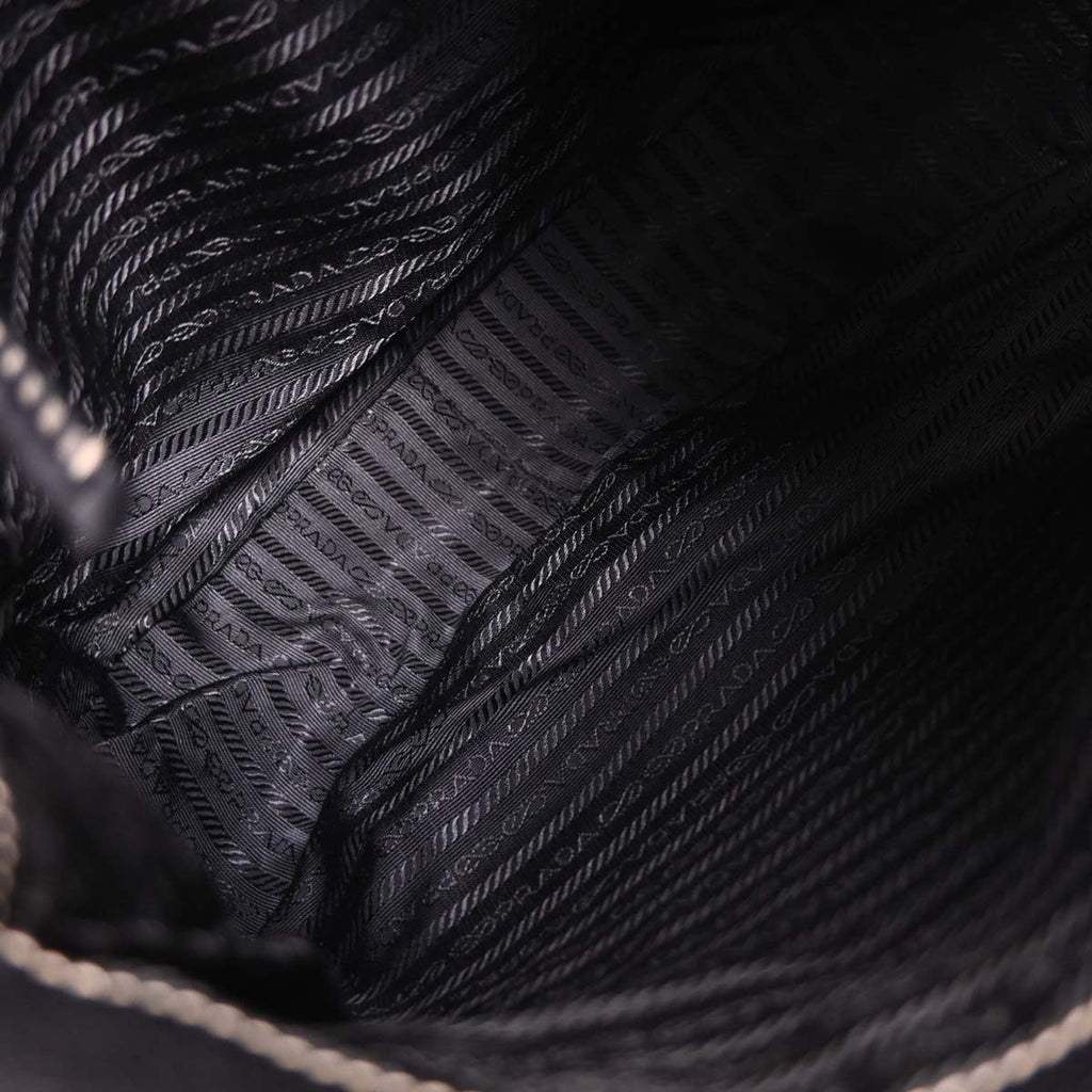 Prada Vintage Shoulder Bag Nylon And Leather Black Nylon Shoulder Bag Bag