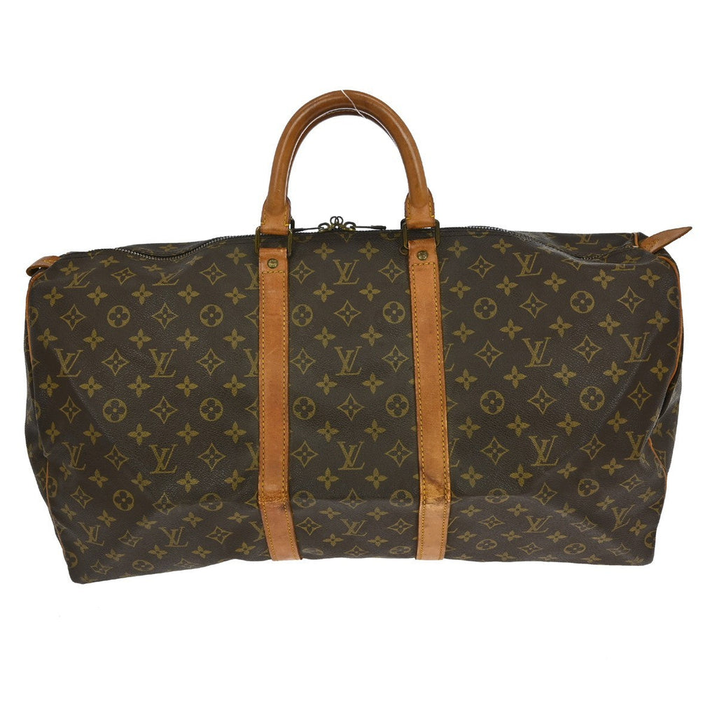 Louis Vuitton Keepall Bag Monogram Canvas Brown Canvas Travel Bag