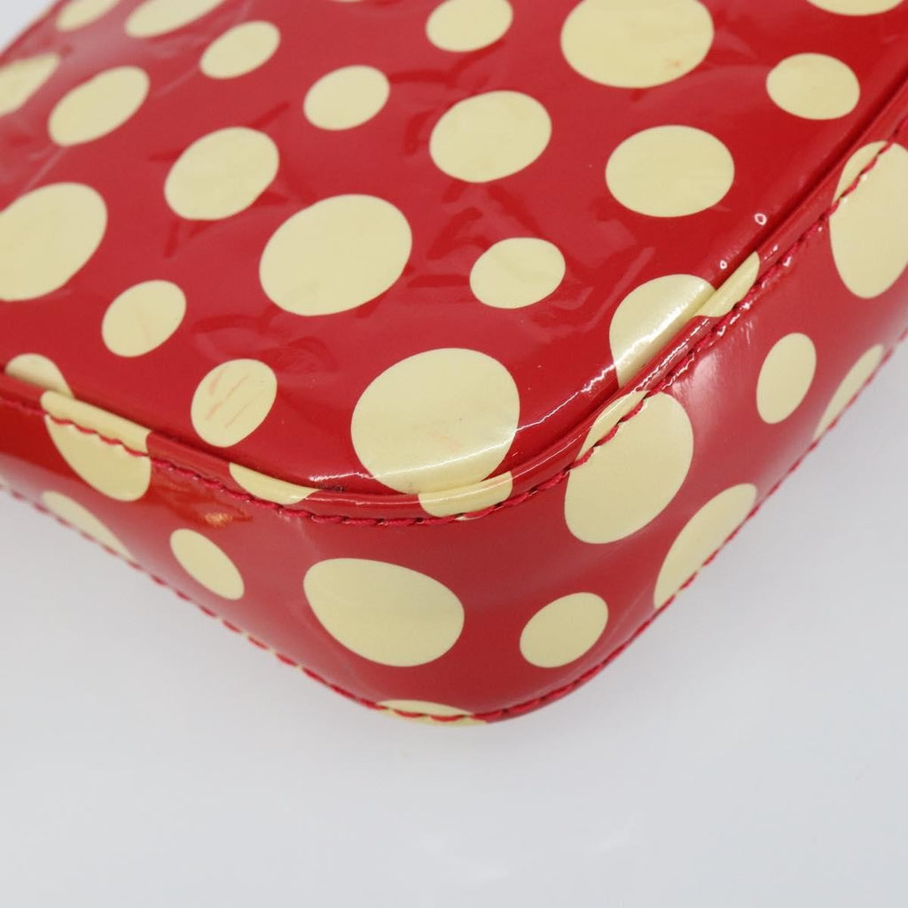 Louis Vuitton Pochette Accessoires Yayoi Kusama Painted Dots Monogram Vernis Red Patent_Leather Clutche & Pouche Bag