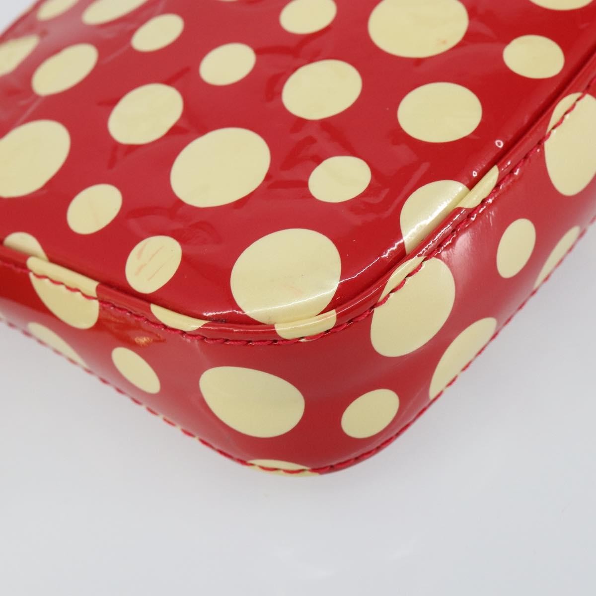 Louis Vuitton Pochette Accessoires Yayoi Kusama Painted Dots Monogram Vernis Red Patent_Leather Clutche & Pouche Bag