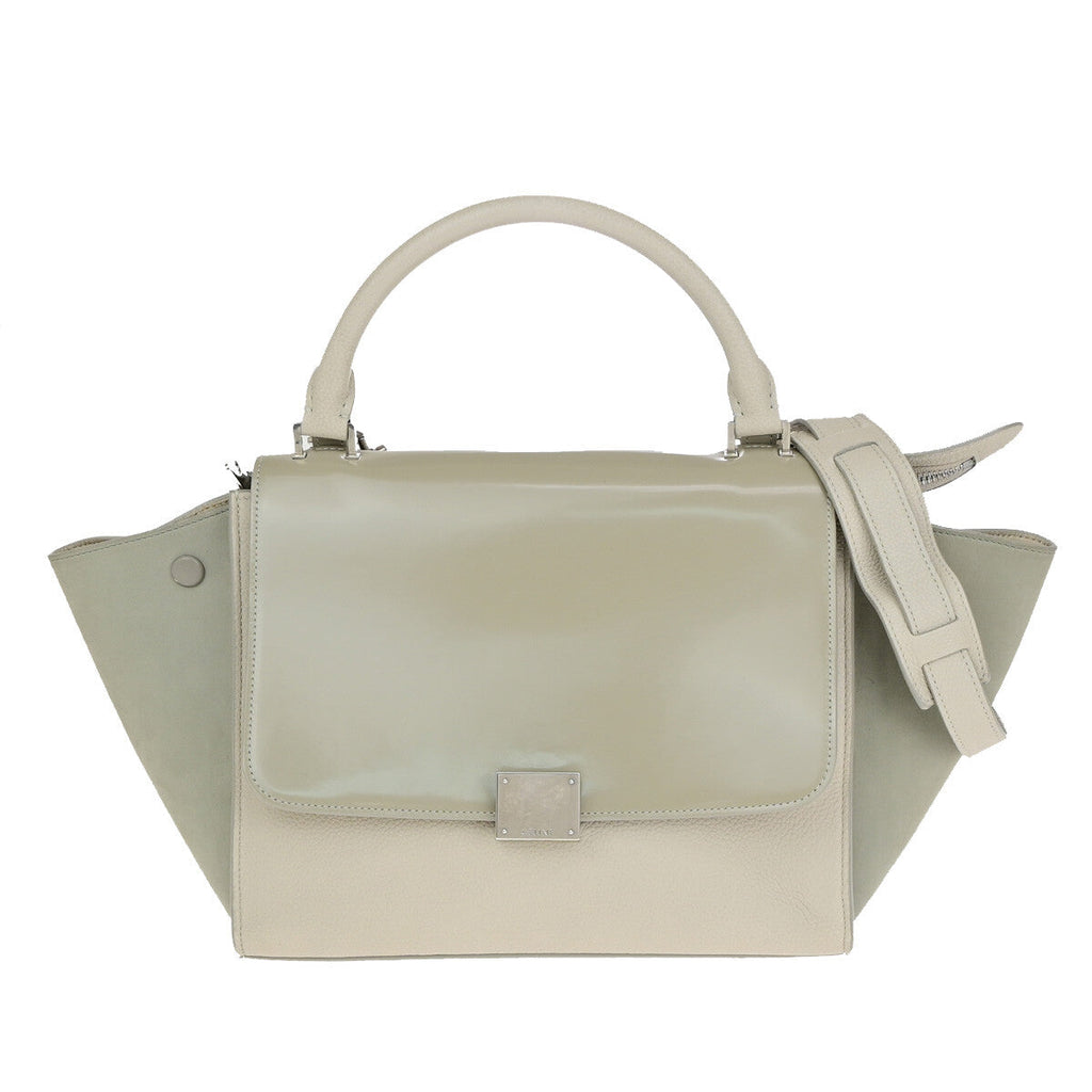 Celine Trapeze Bag Leather Beige Leather Handbag