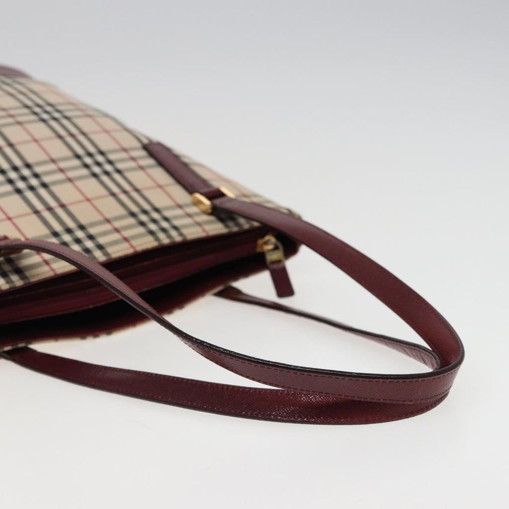 Burberry Nova Check Tote Canvas And Leather Beige Canvas Tote Bag