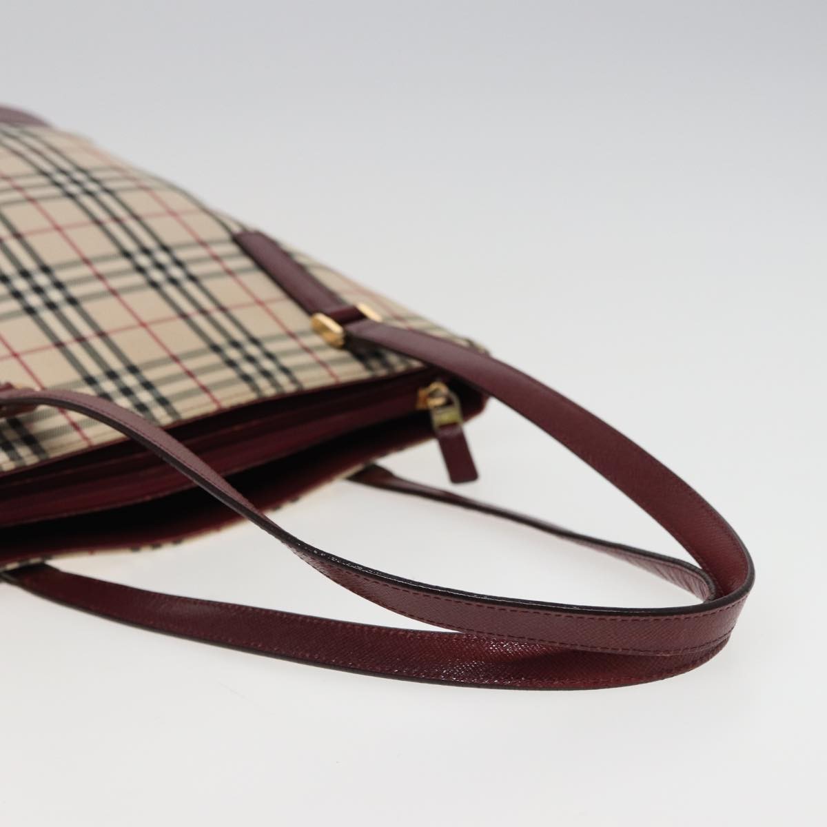 Burberry Nova Check Tote Canvas And Leather Beige Canvas Tote Bag