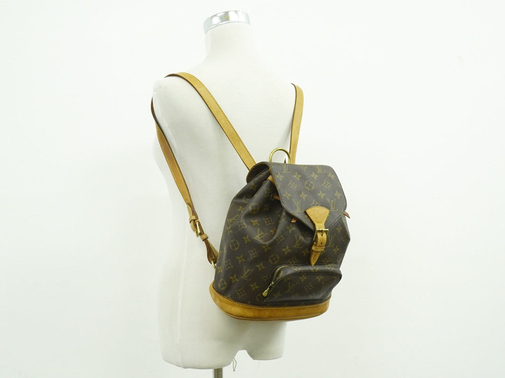 Louis Vuitton Vintage Montsouris Backpack Monogram Canvas Brown Canvas Backpack Bag