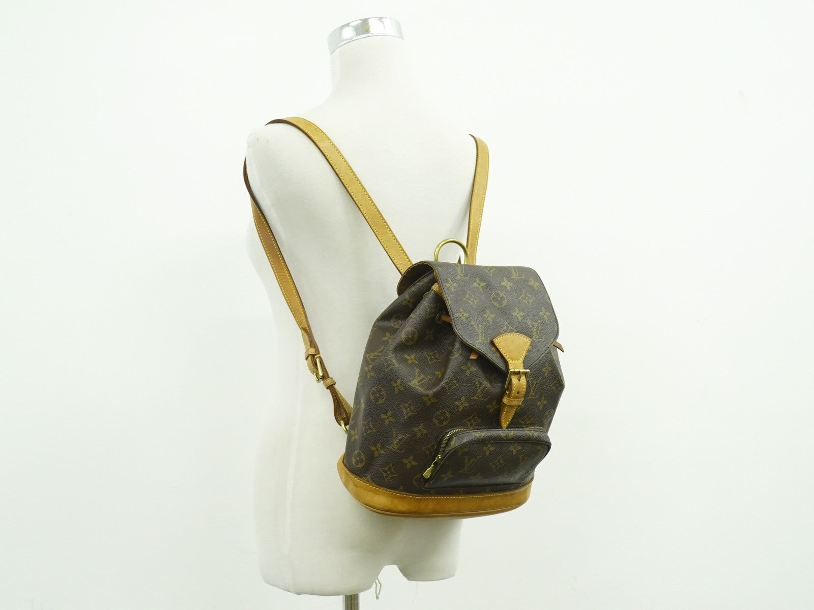 Louis Vuitton Vintage Montsouris Backpack Monogram Canvas Brown Canvas Backpack Bag
