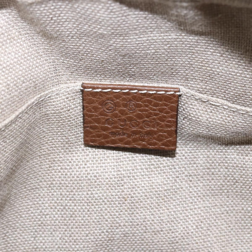 Gucci Bree Disco Crossbody Bag Gg Canvas With Leather Beige Canvas Crossbody Bag Bag (Pre-Owned)