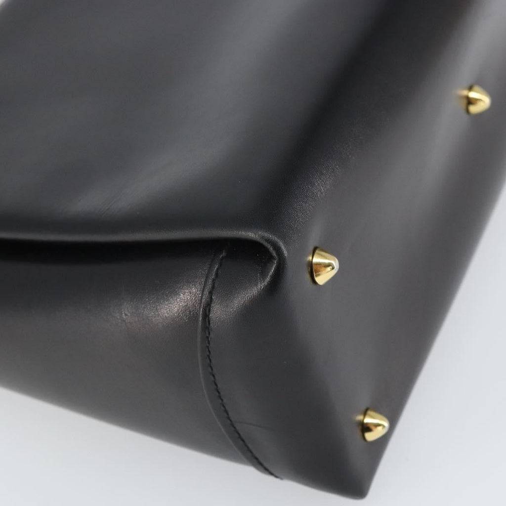 Gucci Vintage Handbag Leather Black Leather Handbag (Pre-Owned)