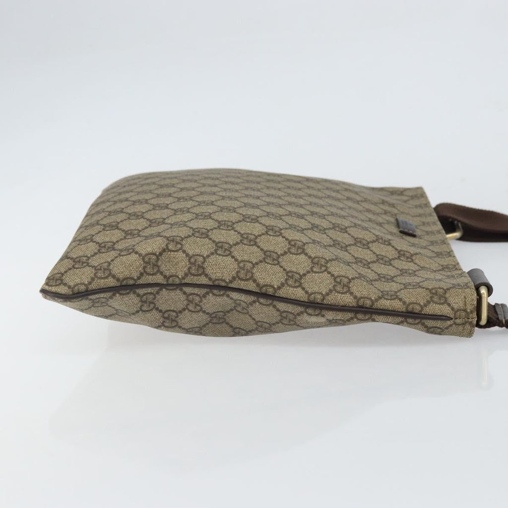 Gucci Zip Top Messenger Bag Gg Coated Canvas Beige Pvc Shoulder Bag Bag (Pre-Owned)