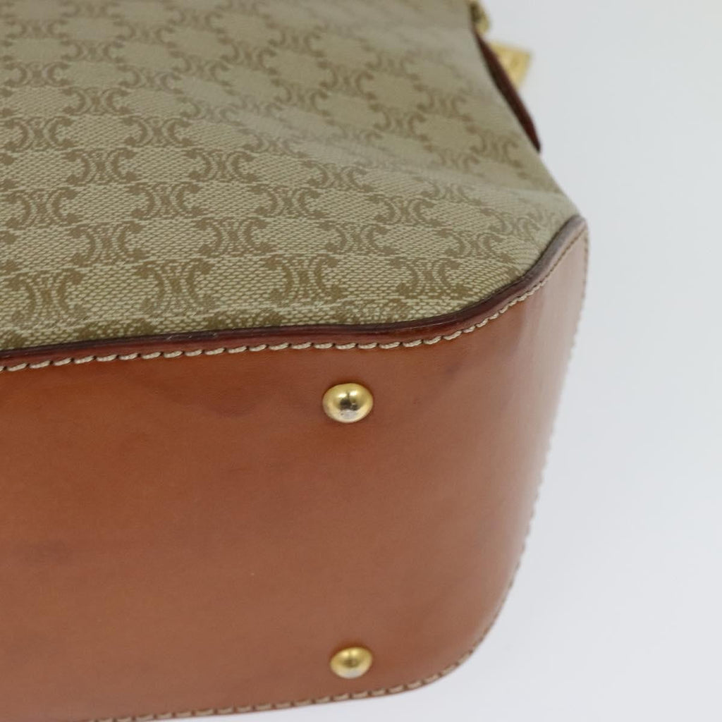 Celine Vintage Macadam Handbag Canvas Beige Canvas Handbag