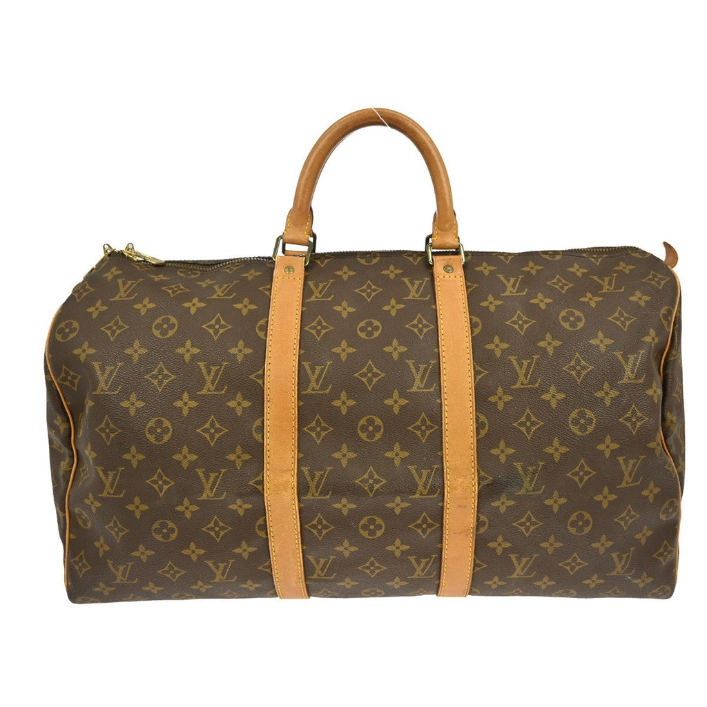 Louis Vuitton Keepall Bag Monogram Canvas Brown Canvas Travel Bag