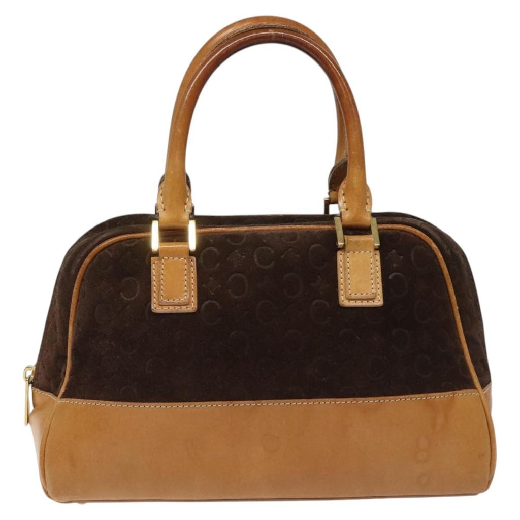 Celine C Macadam Handbag Suede And Leather Brown Suede Handbag