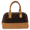 Celine C Macadam Handbag Suede And Leather Brown Suede Handbag