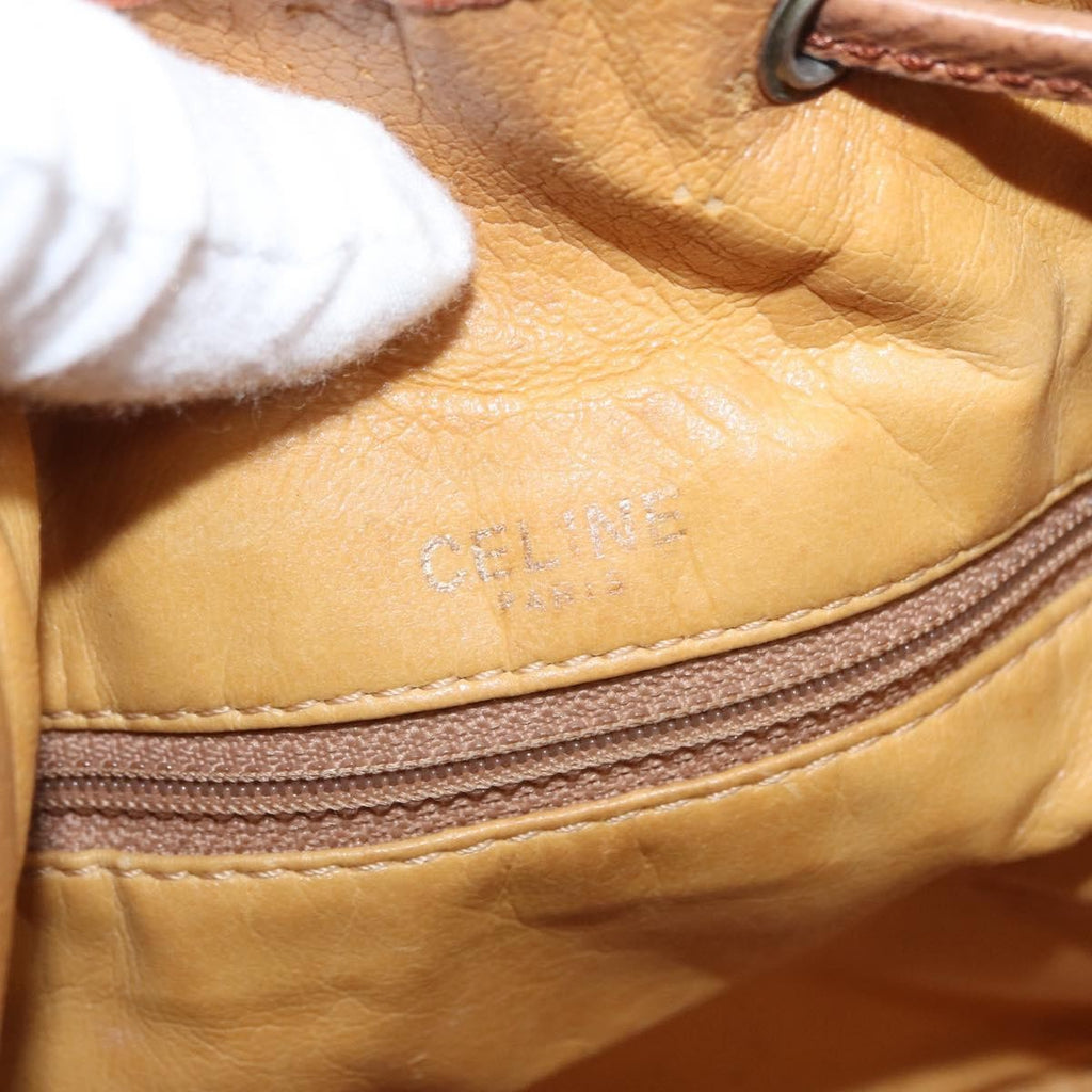 Celine Vintage Macadam Shoulder Bag Canvas And Leather Brown Canvas Shoulder Bag Bag
