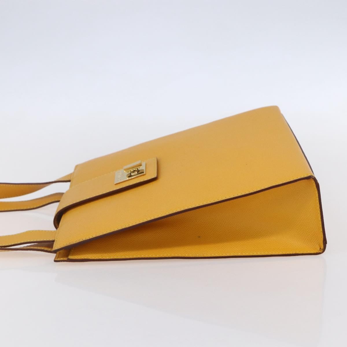 Celine Vintage Shoulder Bag Leather Yellow Leather Shoulder Bag Bag