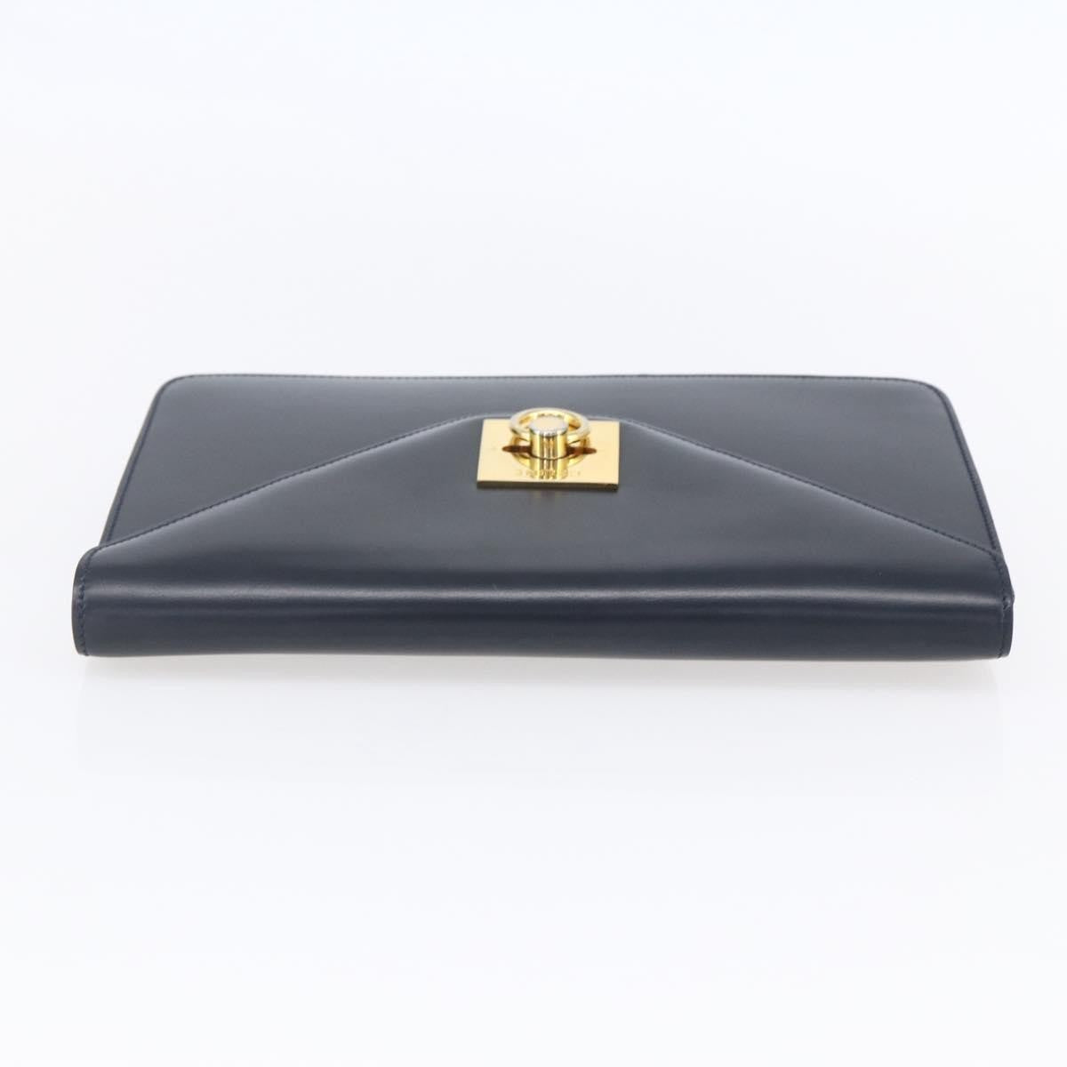 Celine Clutch Bag Leather Navy Leather Clutche & Pouche Bag