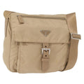Prada Buckle Messenger Bag Tessuto Beige Nylon Shoulder Bag Bag