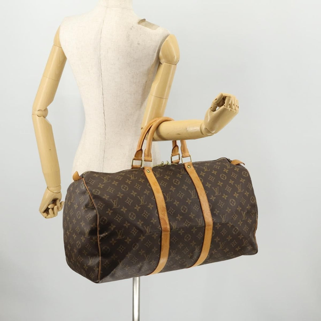 Louis Vuitton Keepall Bag Monogram Canvas Brown Canvas Travel Bag