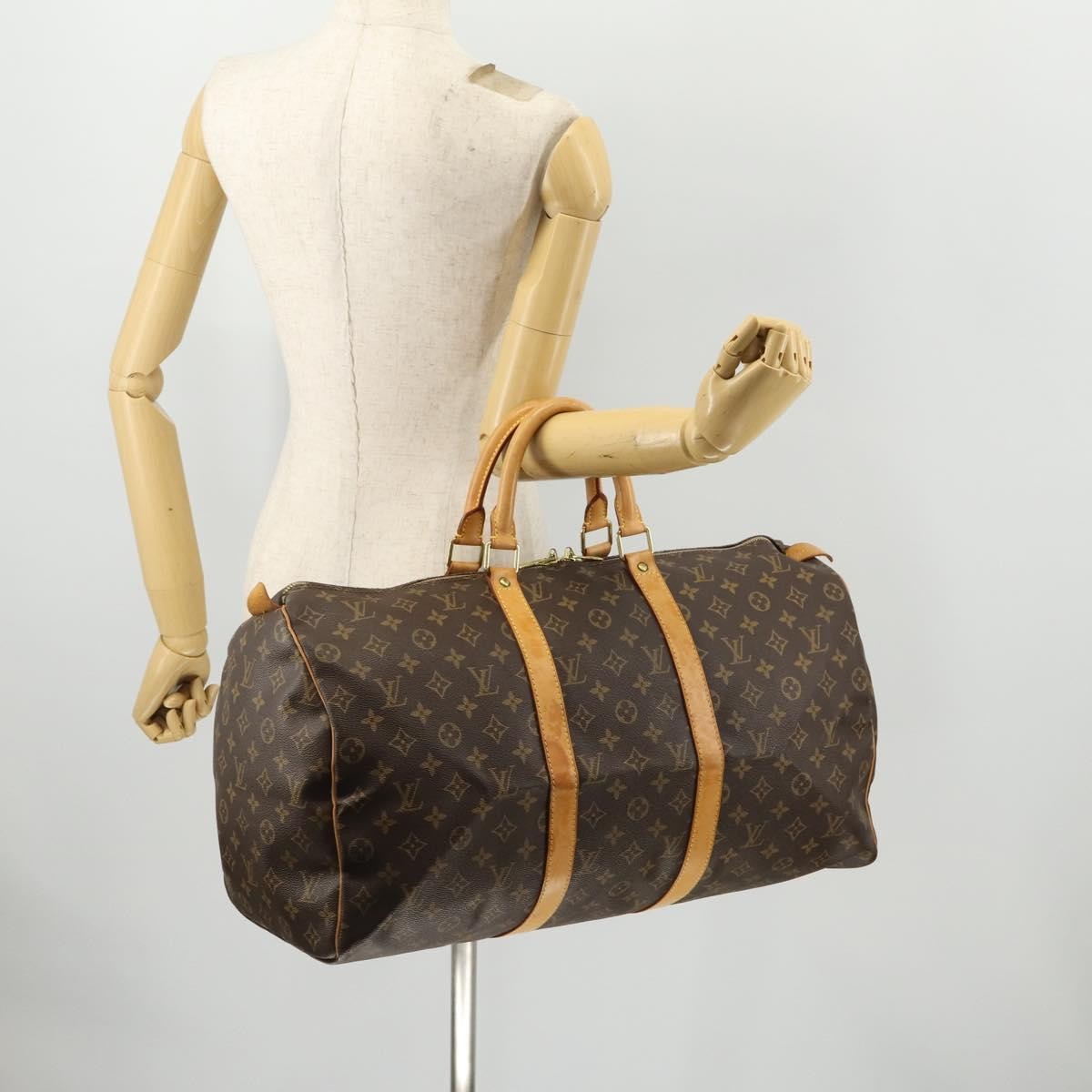 Louis Vuitton Keepall Bag Monogram Canvas Brown Canvas Travel Bag