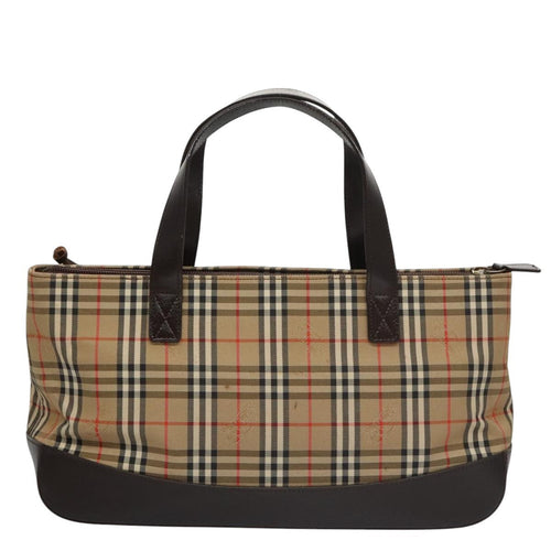 Burberry Nova Check Handbag Nova Check Canvas And Leather Beige Canvas Handbag