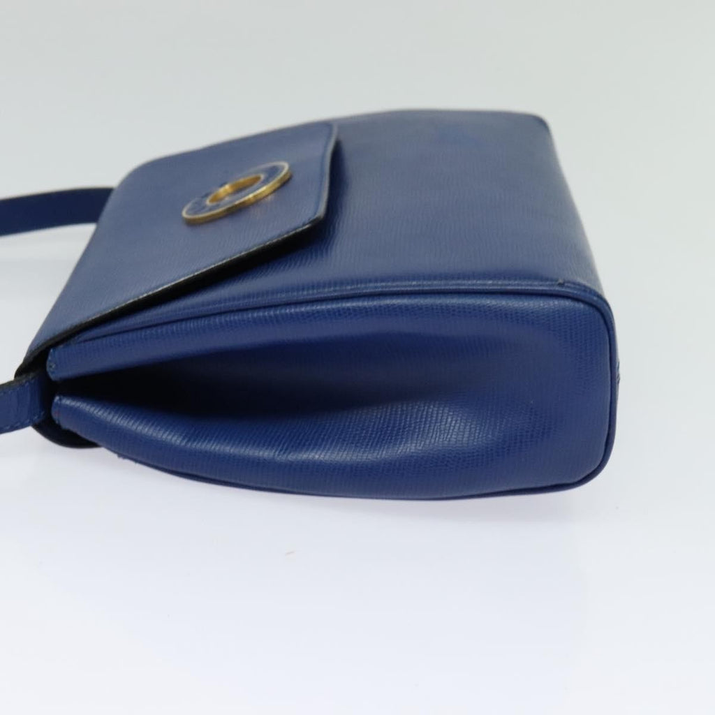 Celine Vintage Circle Logo Crossbody Bag Leather Blue Leather Shoulder Bag Bag