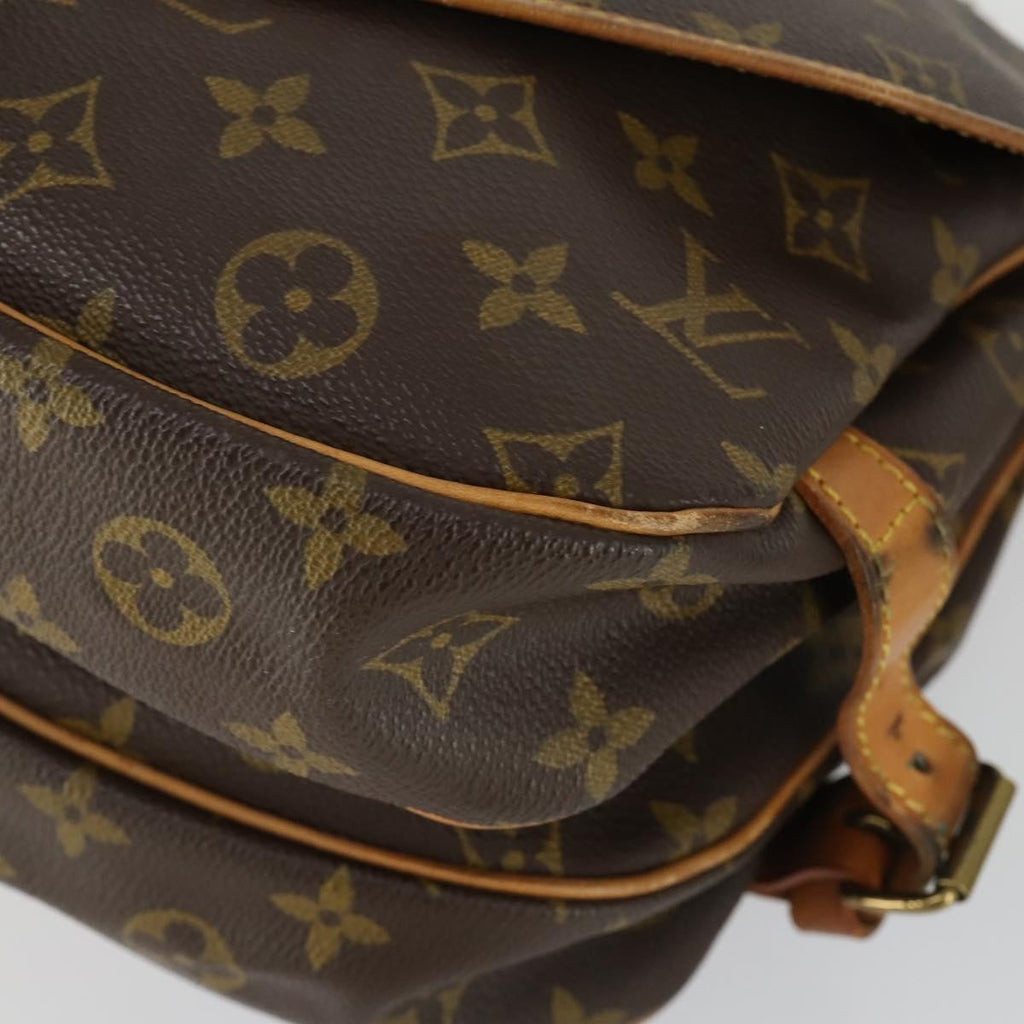 Louis Vuitton Saumur Handbag Monogram Canvas Brown Canvas Shoulder Bag