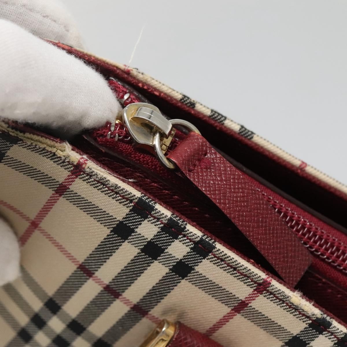 Burberry Nova Check Tote Canvas And Leather Beige Canvas Tote Bag