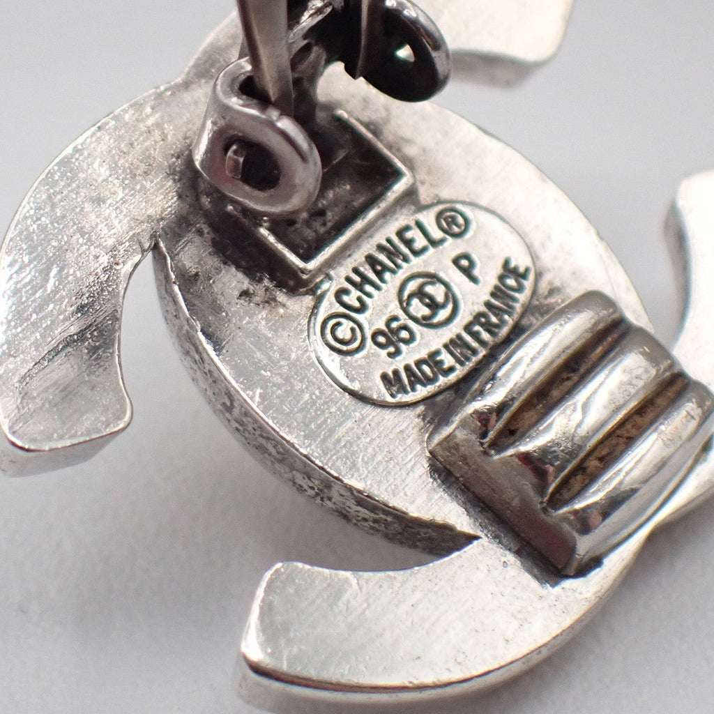 Chanel Cc Turnlock Clip-On Earrings Metal Silver Silver_Plated Earrings Jewelry
