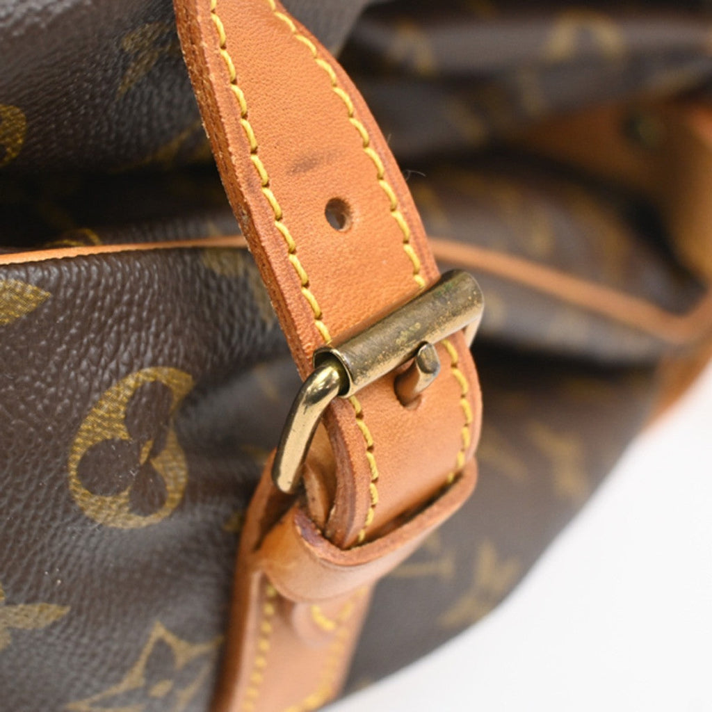 Louis Vuitton Saumur Handbag Monogram Canvas Brown Canvas Shoulder Bag