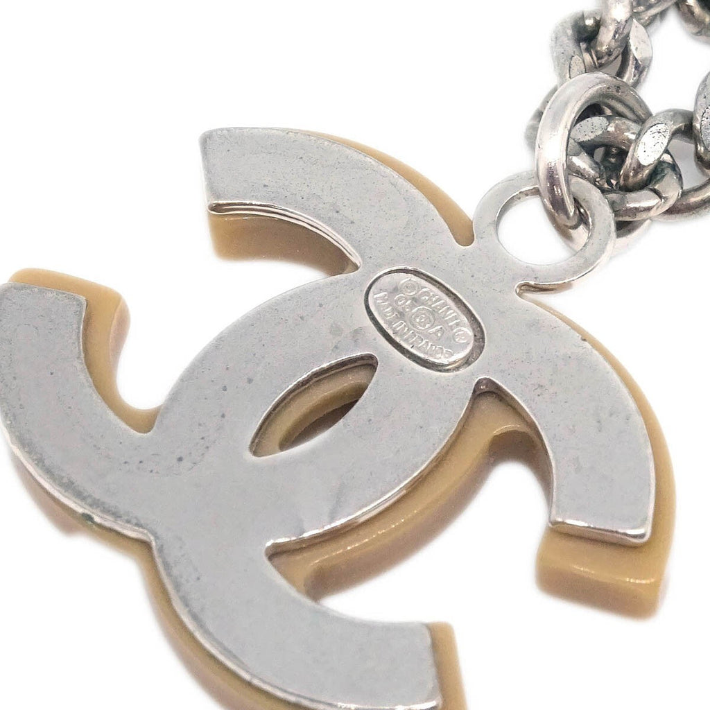 Chanel Vintage Cc Pendant Necklace Metal Silver Silver_Plated Necklace Jewelry