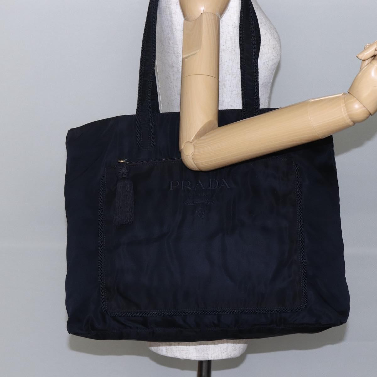 Prada Front Pocket Zip Tote Tessuto Black Nylon Tote Bag Bag