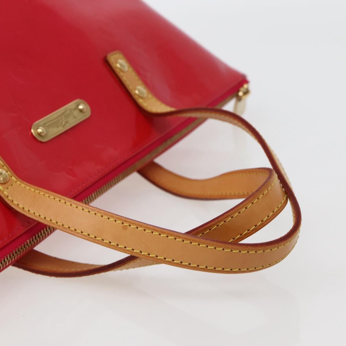 Louis Vuitton Bellevue Handbag Monogram Vernis Pink Patent_Leather Tote Bag