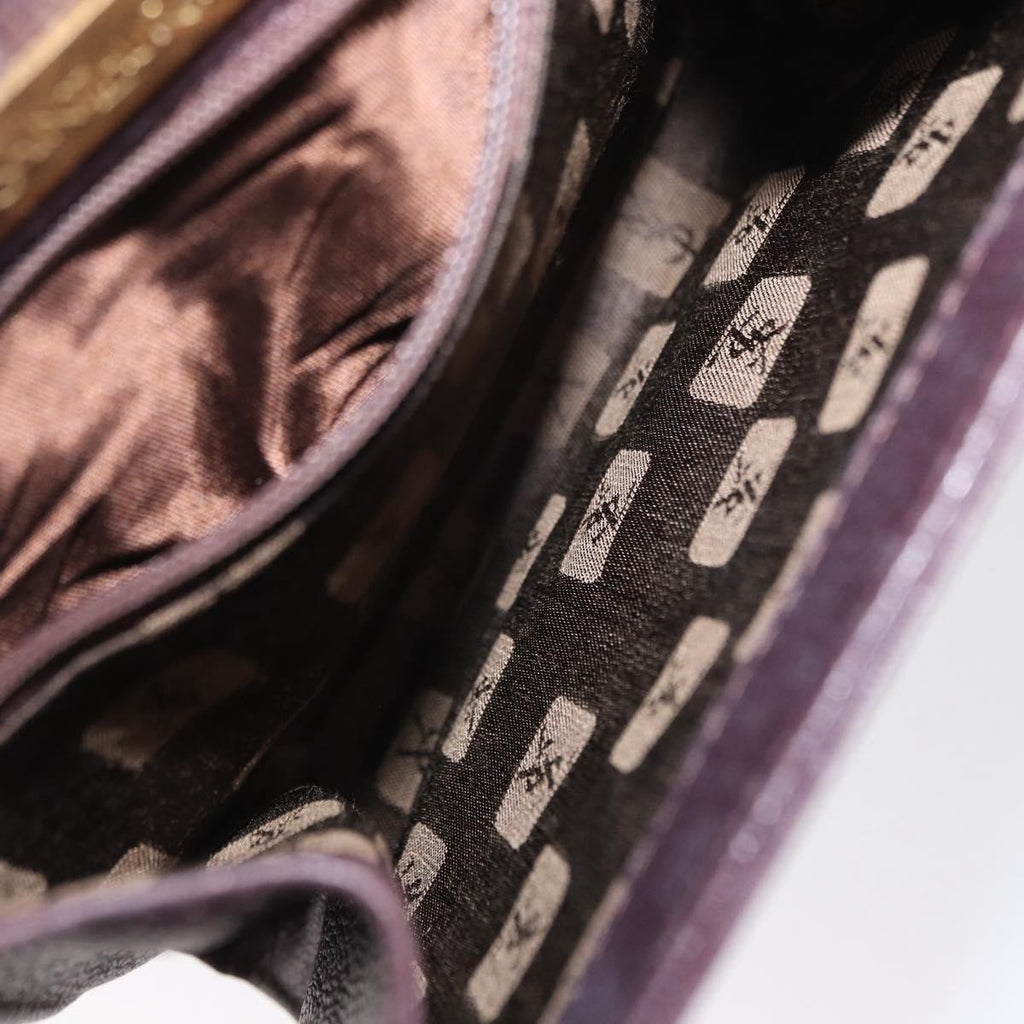 Saint Laurent Vintage Shoulder Bag Leather Purple Leather Shoulder Bag Bag (Pre-Owned)