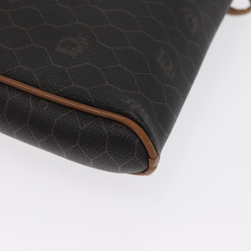 Christian Dior Vintage Honeycomb Shoulder Bag Canvas And Leather Black Canvas Shoulder Bag Bag (Pre-Owned)