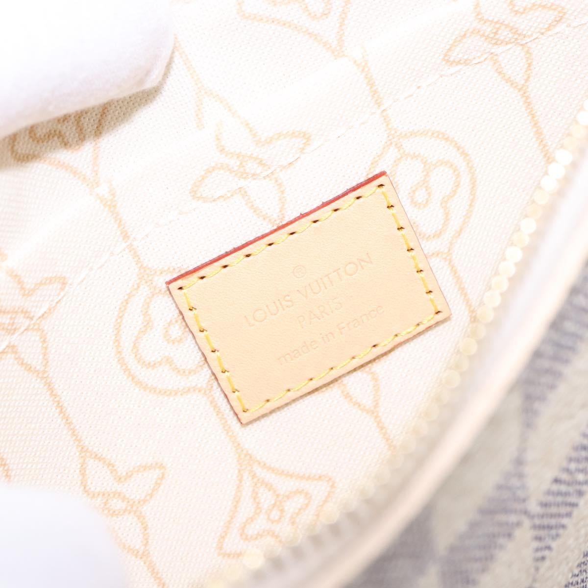 Louis Vuitton Neverfull Pochette Damier White Canvas Bag