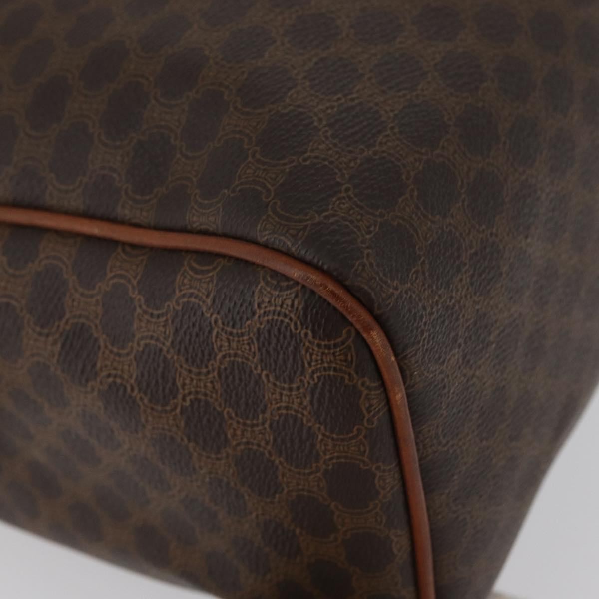 Celine Vintage Macadam Handbag Canvas And Leather Brown Canvas Handbag