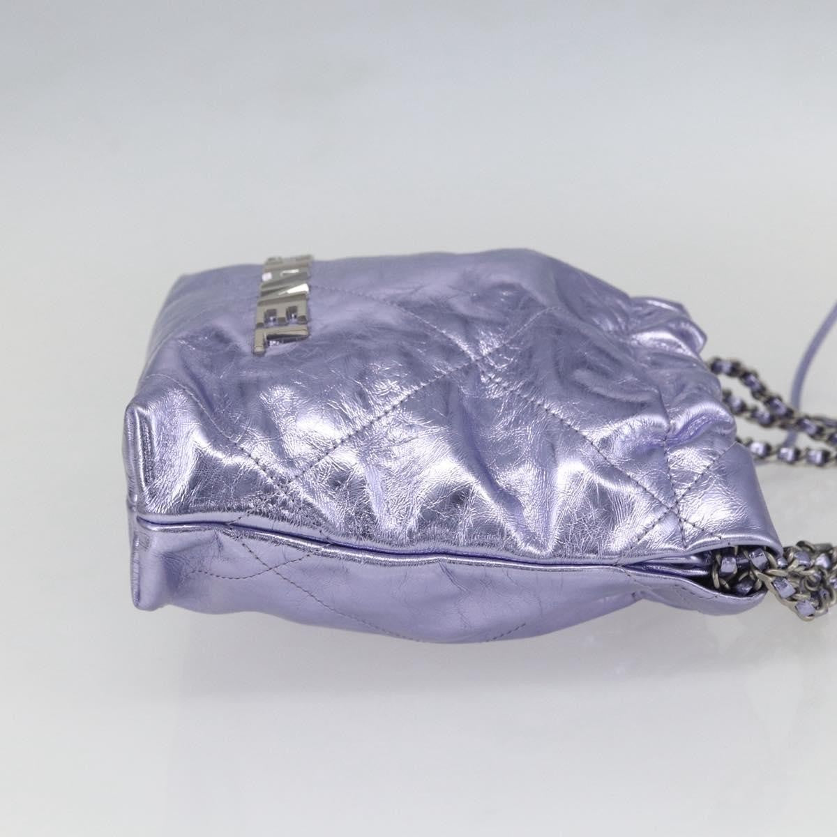 Chanel 22 Chain Hobo Quilted Calfskin Purple Leather Shoulder Bag Bag