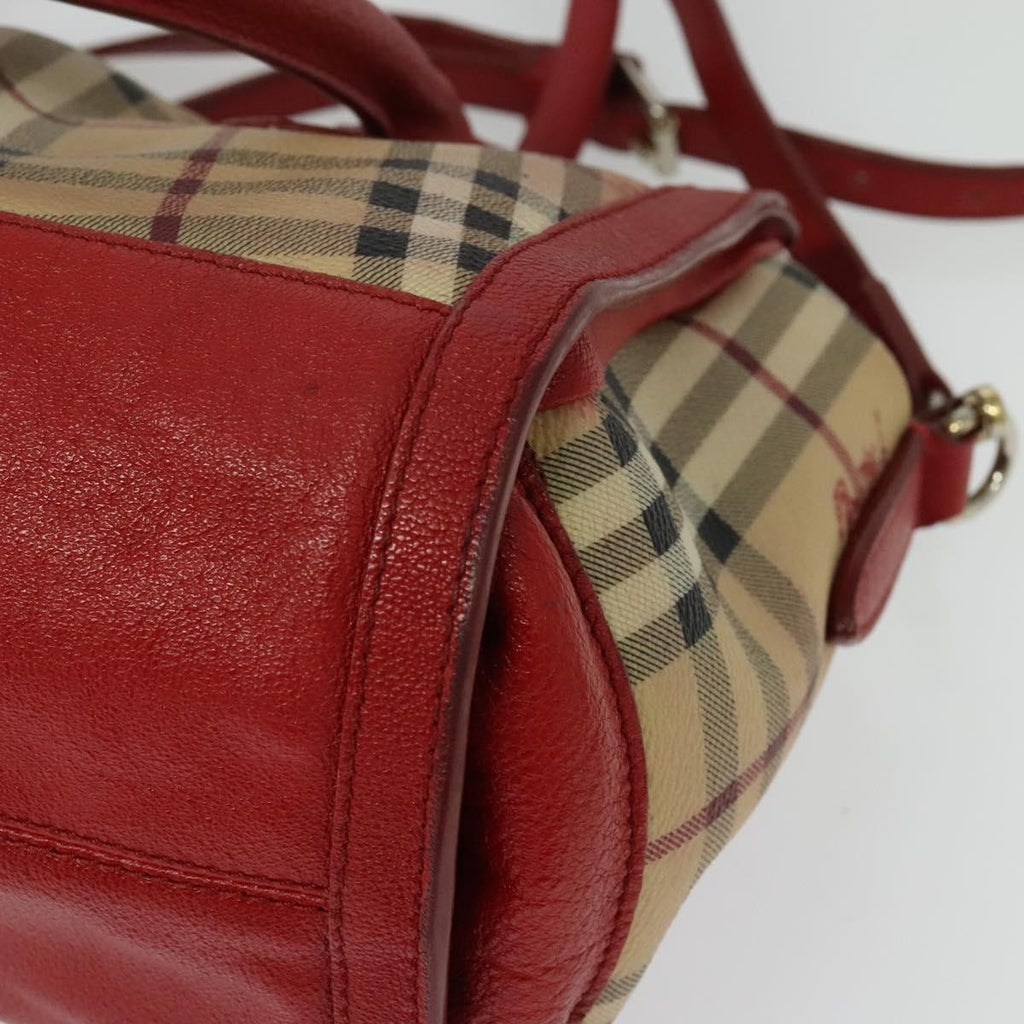 Burberry Pilgrim Satchel Haymarket Coated Canvas Beige Canvas Handbag
