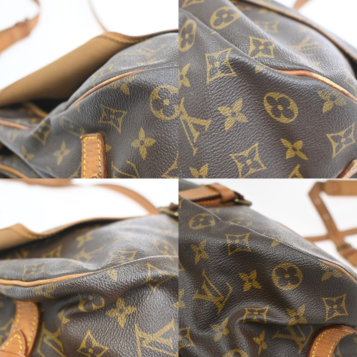 Louis Vuitton Saumur Handbag Monogram Canvas Brown Canvas Shoulder Bag