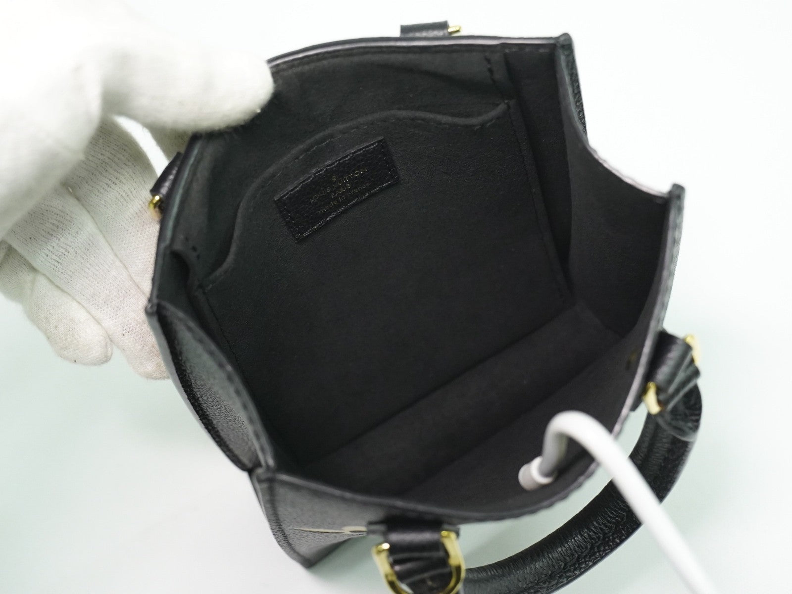 Louis Vuitton Petit Sac Plat Bag Bicolor Monogram Empreinte Giant Black Leather Tote Bag