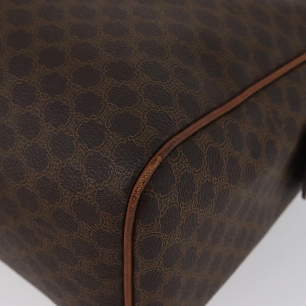 Celine Vintage Macadam Handbag Canvas And Leather Brown Canvas Handbag